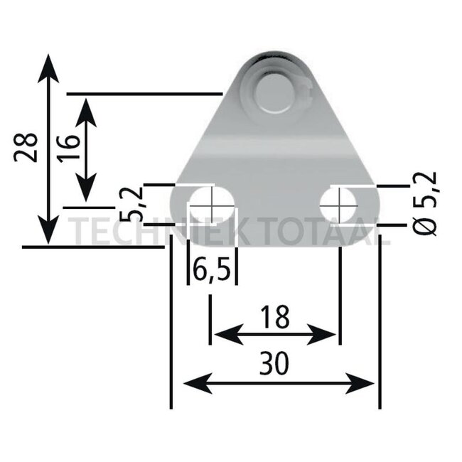 Stabilus Angle plate 30 x 28 x 17 mm, 700 N, ball-Ø 6 mm