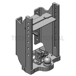 Scharmüller Trekhaakframe rail 390 mm, geleiding 32 mm, 102,4 kN, 4000 kg
