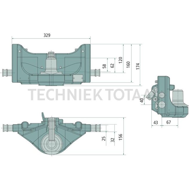 Scharmüller Piton Fix Einsätze 3000 kg, rail 330 mm, Arbeitslänge 67 mm, schwarz