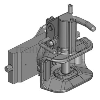 Scharmüller Trekbek automatisch 82,4 kN, rail 311 mm, vergrendelpen Ø 22 mm