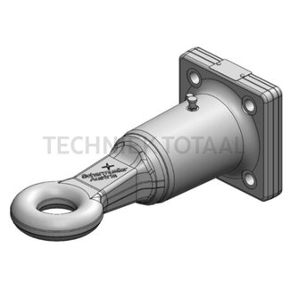Scharmüller Drawbar eye cuna Ø 50 mm, working length 332 mm, hole pattern 110 x 100 mm