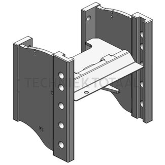 Scharmüller Trekhaakframe kort 89,3 kN, 2000 kg, rail 390 mm