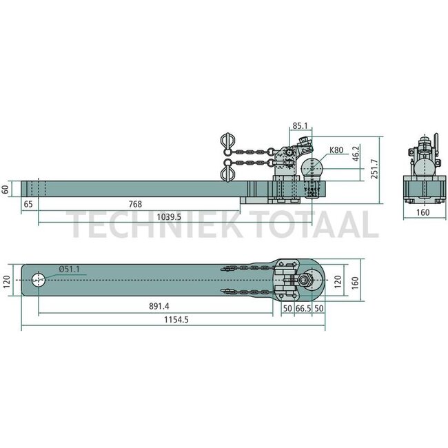 Scharmüller Support plates ball 80, 1155 x 120 mm, thickness 60 mm, 120 kN