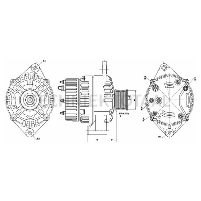 HELLA Generator 14 V / 95 A, poelie-Ø 50 mm, 8 groeven | 8EL 015 643-061