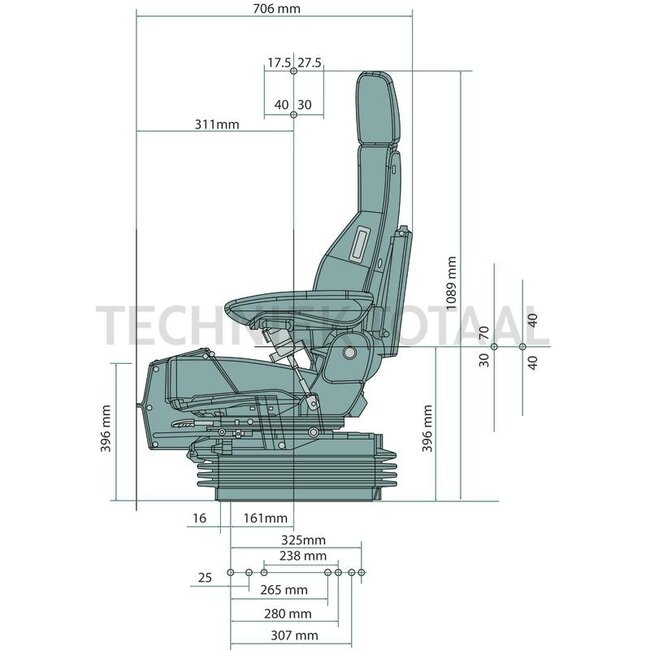 GRAMMER Actimo Evolution MSG95EL/722 luchtgeveerd 12 V, 496 mm | 1388494KOBA-11