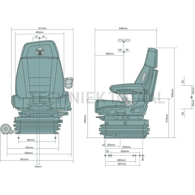 GRAMMER Trekkerzitting Maximo XT Evolution Active luchtgeveerd 550 mm Fendt | 1424507TMSI