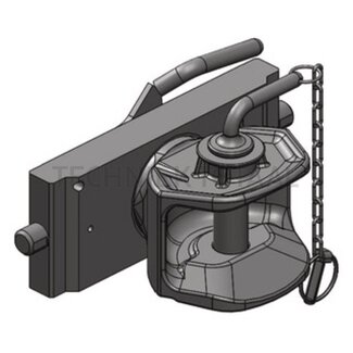 Scharmüller Trekbek handmatig 82,4 kN, rail 295 mm, vergrendelpen Ø 25 mm