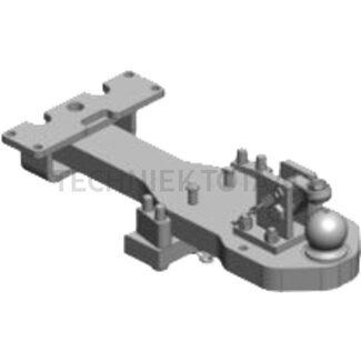 Scharmüller Draagplaat kogel 80 zwart, 760 x 240 x 50 mm, 2 hartbouten, 86,1 kN