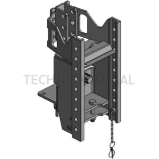 Scharmüller Trekhaakframe 16 kN, rail 200 mm, geleiding 25 mm, pen Ø 16 mm