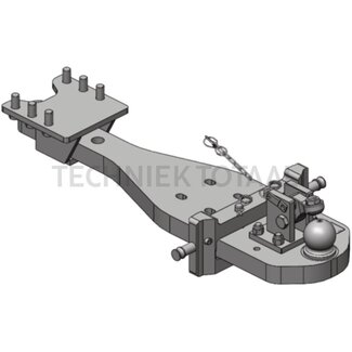 Scharmüller Draagplaat kogel 80, 90 kN, 1070 x 270 mm, 3 hartbouten, 107 kg