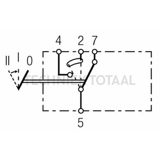 GRANIT Combination switch, returns to original, switching function II+->I-0, 4 connections