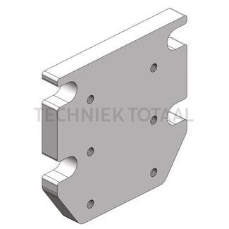 Scharmüller Aanschroefplaat K50 6 gaten, 140 x 80 mm, M10 / M20, Kubota grijs