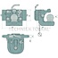 Scharmüller Piton Fix inserts 2000 kg, rail 270 mm, working length 154 mm, Kubota gray | 03.6270.32-A34, 03.6270.32-A16