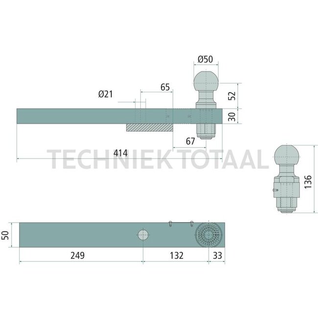 Scharmüller Deichsel Standard ISO-50, 6 kg | 10.820.482.0-A34