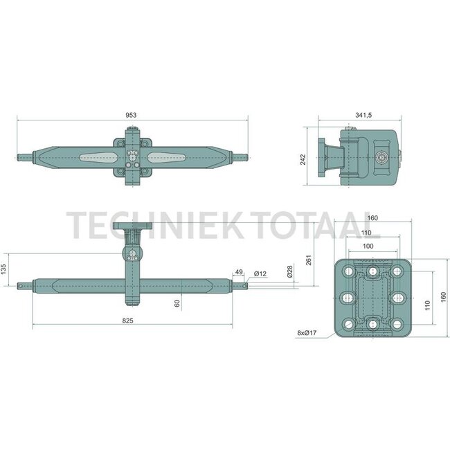 Scharmüller Lower link hitch cat. 2, 110 x 100 mm, 10000 kg, M17