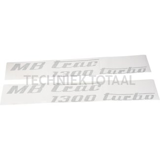 . Stickerset olijfgroen links en rechts Mercedes Benz MB-Trac 1400