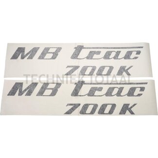 . Aufklebersatz schwarz Mercedes Benz MB-Trac 700 K