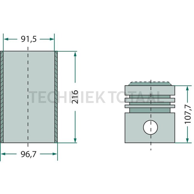 GRANIT Kolbensatz Chrom Buchsen Motor A 3.152 - 3 Stück