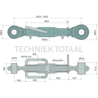 GRANIT Mechanischer Oberlenker standard cat. 1/2, 295 - 370 mm, M27 x 3