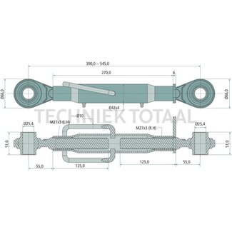 GRANIT Mechanischer Oberlenker standard cat. 2/2, 390 - 545 mm, M27 x 3