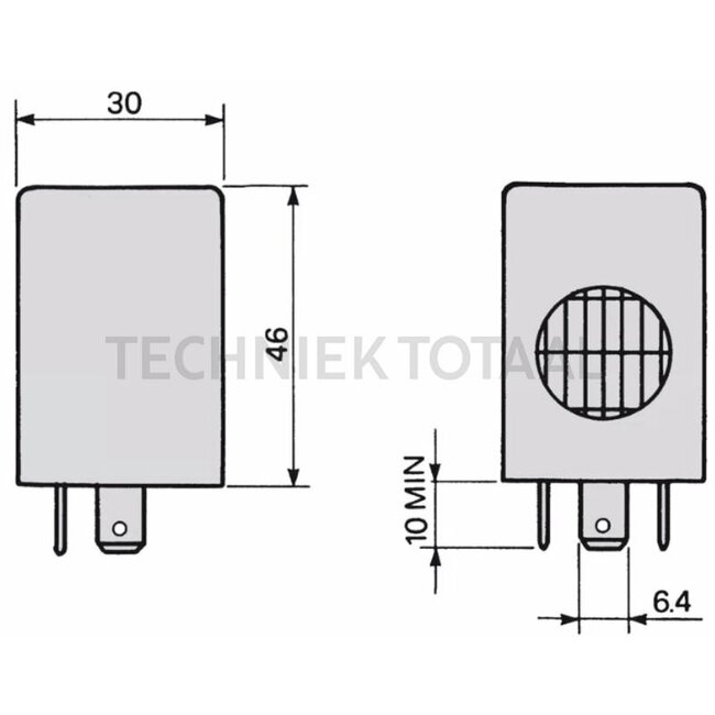 Cobo Warnblinkrelais 12 V, 10 - 16 V, -30 up to +80 °C, gray