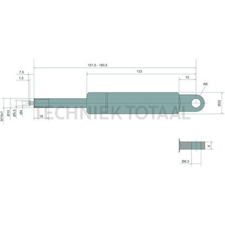 Stabilus Gasdruckdämpfer 500 N, 151,5 - 180,5 mm, Hub 29 mm