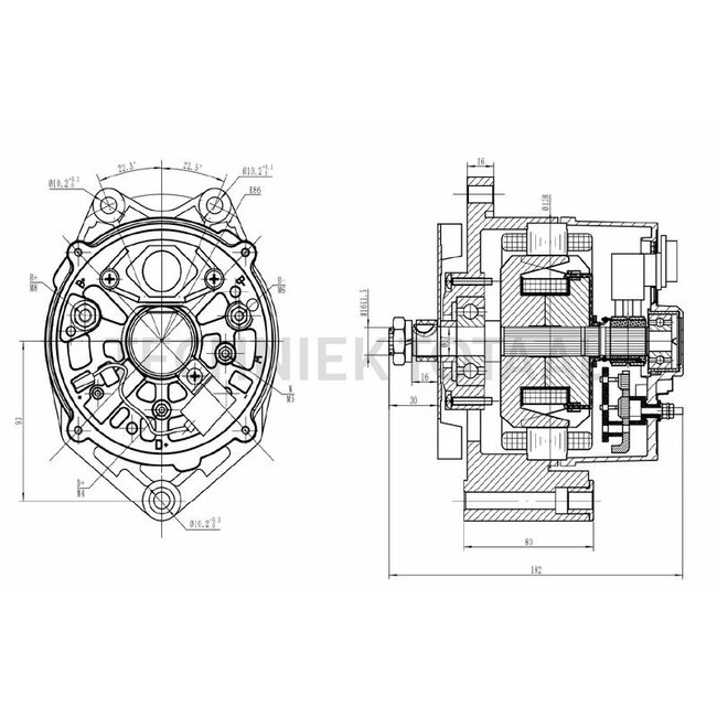 HELLA Generator 28 V / 55 A, Riemenscheibe Ø 117 mm, 2 Nuten | 8EL 015 643-441