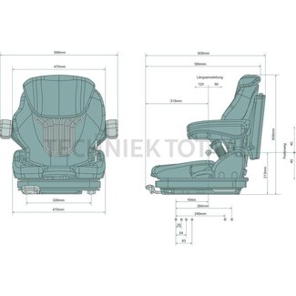 GRAMMER Forklift seat Primo XM Plus mechanical suspension, PVC, 470 mm