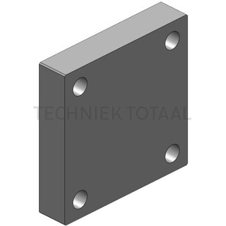 Scharmüller Adapterplatte 120 x 120 mm, Stärke 25 mm, M16, Lochbild 90 x 90 mm