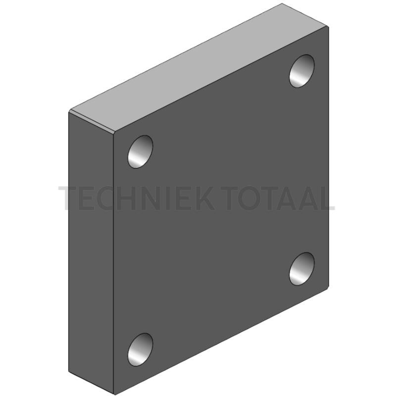 Scharmüller Adapterplaat 120 x 120 mm, dikte 25 mm, M16, gatenpatroon 90 x 90 mm