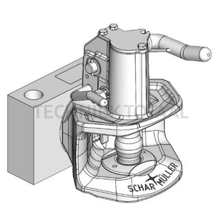 Scharmüller Zugmaul Automatik Absteckbar mit Konsole, Bolzen 38 mm, 82,4 kN