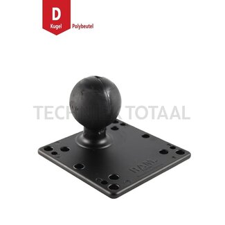 RAM MOUNTS VESA-Platte D-Kugel Ø 57,15 mm, Lochabstand 75 x 75, 100 x 100 mm