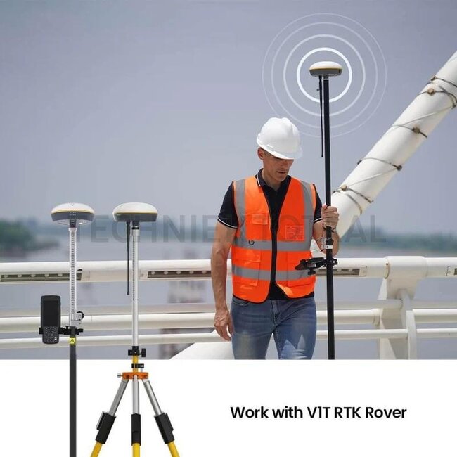 FJDynamics V1 Base Station GNSS RTK ontvanger met UHF-antenne en lader