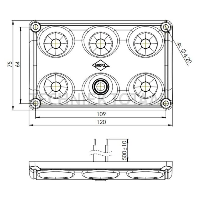 GRANIT Binnenverlichting LED 12/24 V, 5 LED's, 5.000K, IP65