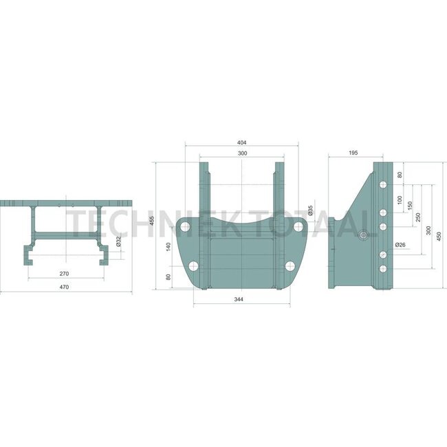 ROCKINGER Trekhaakframe 58,5 kN, railbreedte 270 mm, oplegdruk 1500 kg Manitou | RO881A52020