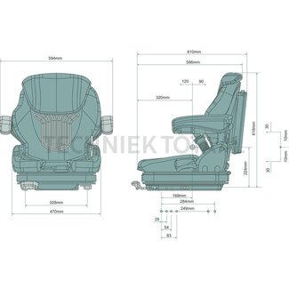 GRAMMER Heftruckzitting Primo L luchtgeveerd 12 V, 470 mm, PVC Linde