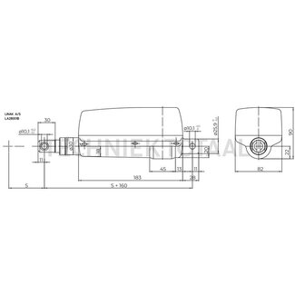 LINAK Aktuator 24 V, Hub 300 mm, 2000 N, 288 mm, LA28