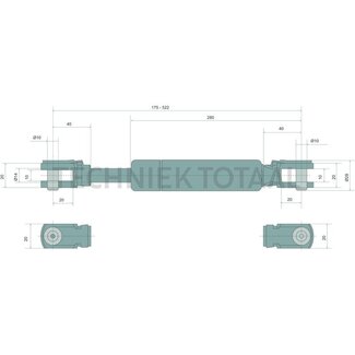 Stabilus Gasdrukveer 1500 N, 240 mm, vorm 15