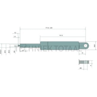 Stabilus Gasdruckdämpfer 500 N, 171,5 - 228 mm, Hub 60 mm