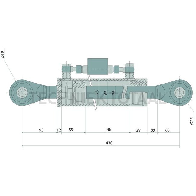 GRANIT Hydraulic top link cat. 2 - 1, 430 / 590 mm, stroke 160 mm | 87549637