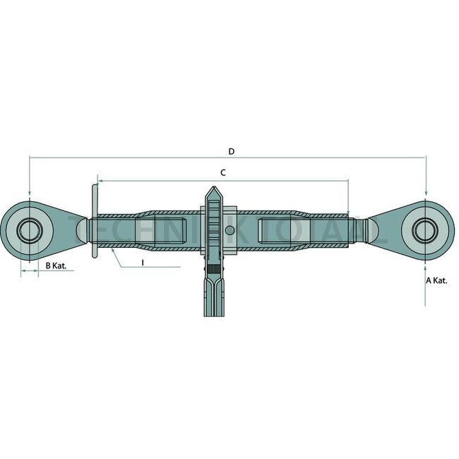 GRANIT Spanner topstang met ratel M30 x 3,5, cat. 2, 510 - 745 mm