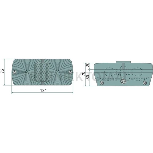 Cobo Achterlicht links / rechts 184 x 76 x 70 mm, 12 V Massey Ferguson | 3698192M91, 3763387M92, 3763386M92, 1009940