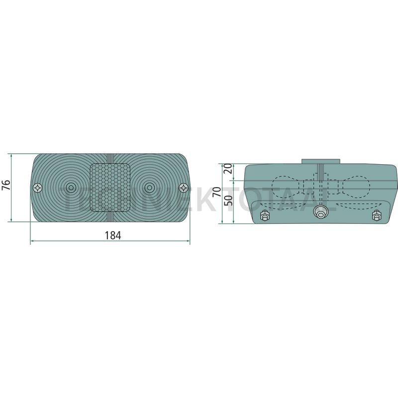 Cobo Achterlicht links / rechts 184 x 76 x 70 mm, 12 V Massey Ferguson | 3698192M91, 3763387M92, 3763386M92, 1009940, foto 2 van 3