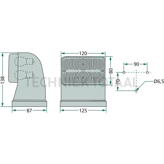 Cobo Indicator/position light rectangular 125 x 138 x 87 mm, left / right | 1011426