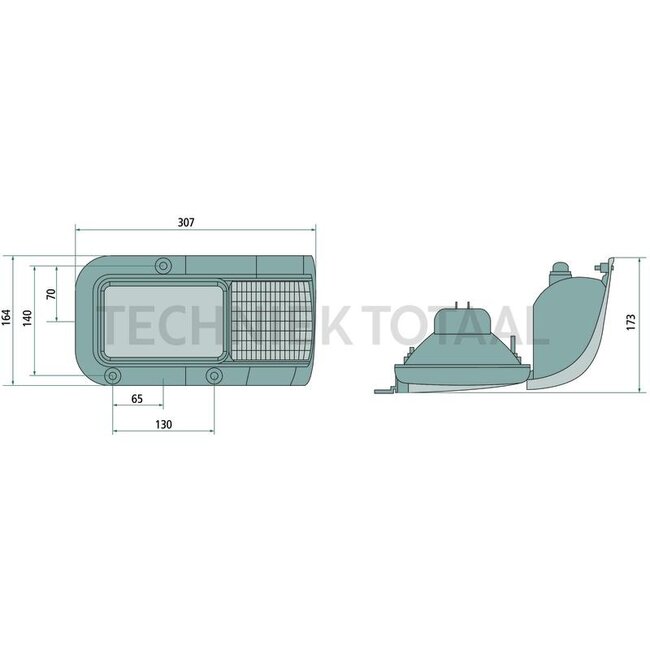 Cobo Headlight dipped beam/main beam 12 V, H4, left New Holland TM115-TM190 | 1015799, 82019786