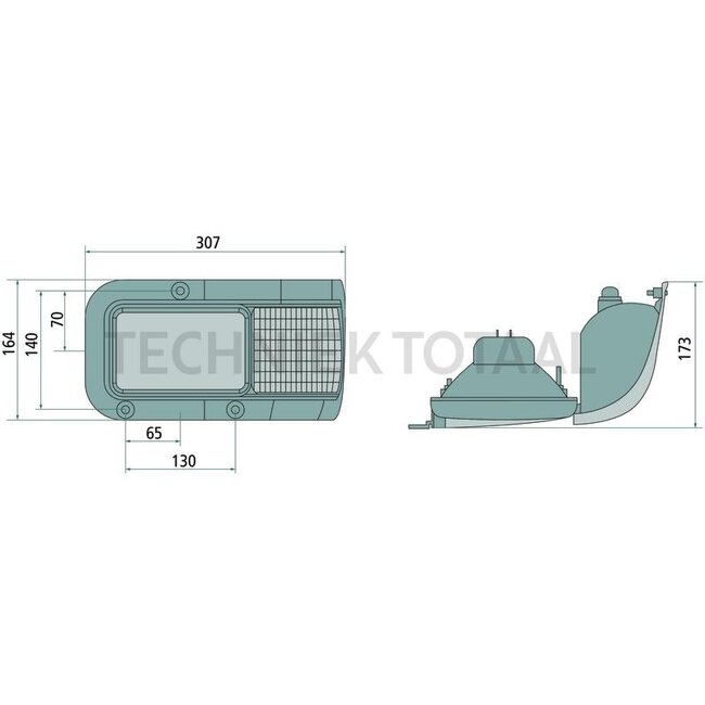 Cobo Headlight dipped beam/main beam 12 V, H4, right New Holland TM115 - TM190 | 1015826, 82019787