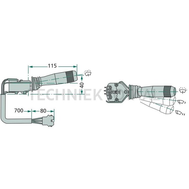 Cobo Multifunction switch windshield wiser and nozzle 12 / 24 V, plug | 1023909, 82007130