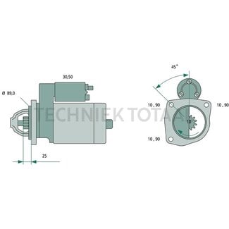 BOSCH Starter motor 24 V / 4,0 kW, 10 teeth, 341 mm Renault Trucks
