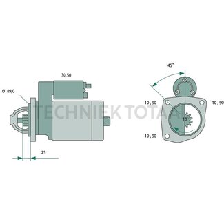 BOSCH Startmotor 24 V / 4,0 kW, 10 tanden, 341 mm Renault Trucks