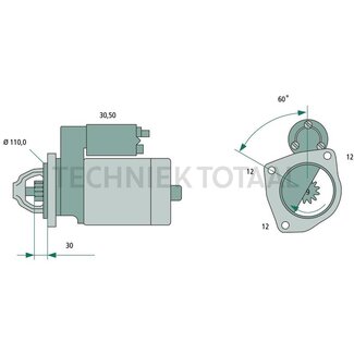 BOSCH Anlasser 24 V / 3,2 kW, 9 Zähne, 293 mm Fiat